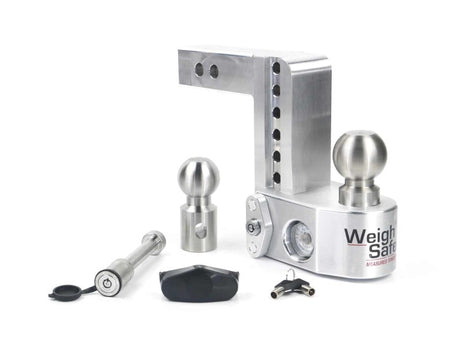 Weigh Safe 6in Drop Hitch w/Built-in Scale & 2in Shank (10K/12.5K GTWR) w/WS05 - Aluminum Weigh Safe Hitch Ball Mounts  AXOPROS
