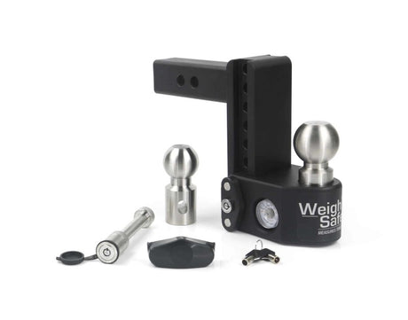 Weigh Safe 6in Drop Hitch w/Built-in Scale & 2in Shank (10K/15K GTWR) w/WS05 - Steel Weigh Safe Hitch Ball Mounts  AXOPROS