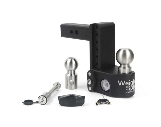 Weigh Safe 6in Drop Hitch w/Built-in Scale & 2in Shank (10K/15K GTWR) w/WS05 - Steel Weigh Safe Hitch Ball Mounts  AXOPROS
