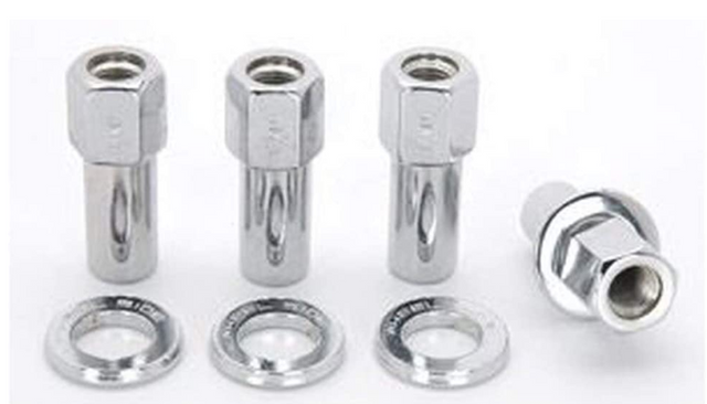 Weld Open End Lug Nuts w/ Centered Washers 1/2in. RH - 4pk. Weld Lug Nuts  AXOPROS