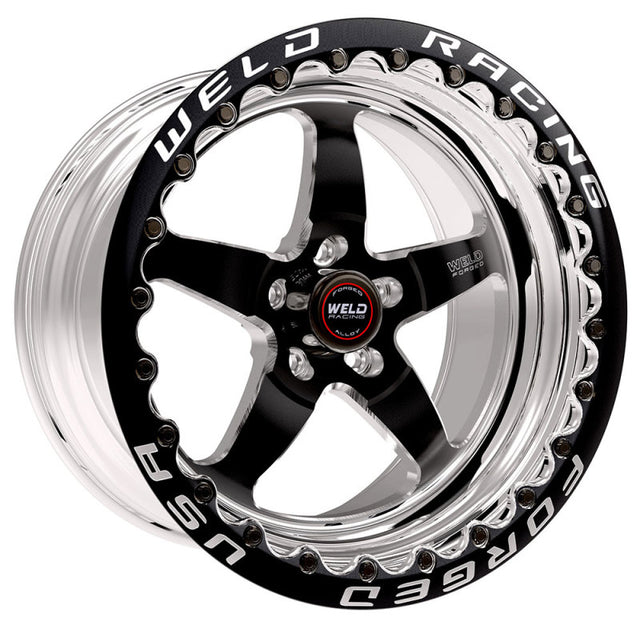 Weld S71 17x11 / 5x115mm BP / 5.8in. BS Black Wheel (Medium Pad) - Black Single Beadlock MT Weld Wheels - Forged  AXOPROS