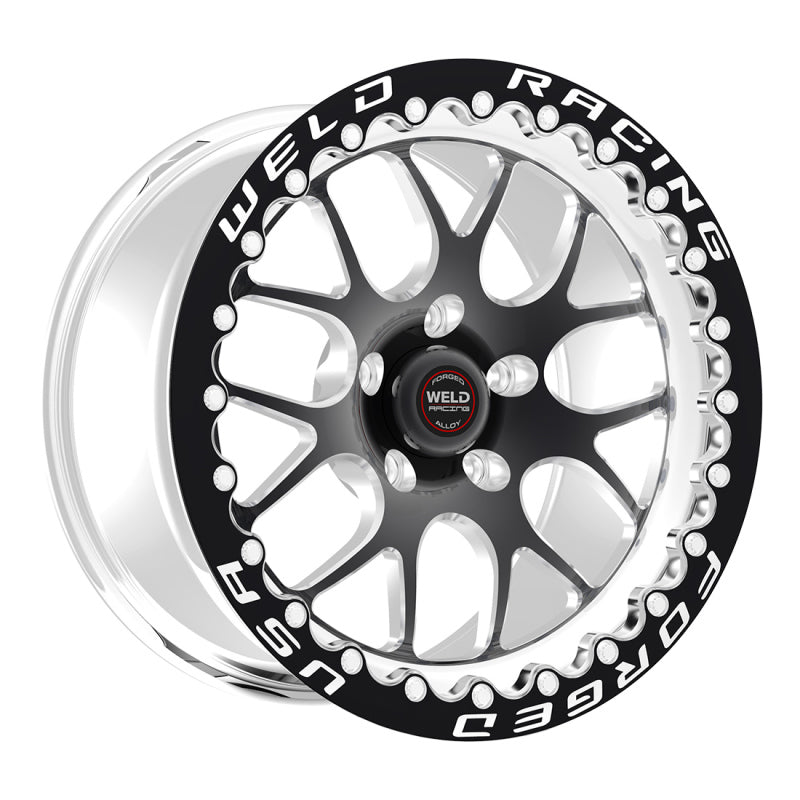 Weld S77 17x10 / 5x120mm BP / 7.2in. BS Black Wheel (High Pad) - Black Single Beadlock MT Weld Wheels - Forged  AXOPROS