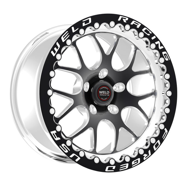 Weld S77 17x10 / 5x120mm BP / 7.2in. BS Black Wheel (High Pad) - Black Single Beadlock MT Weld Wheels - Forged  AXOPROS