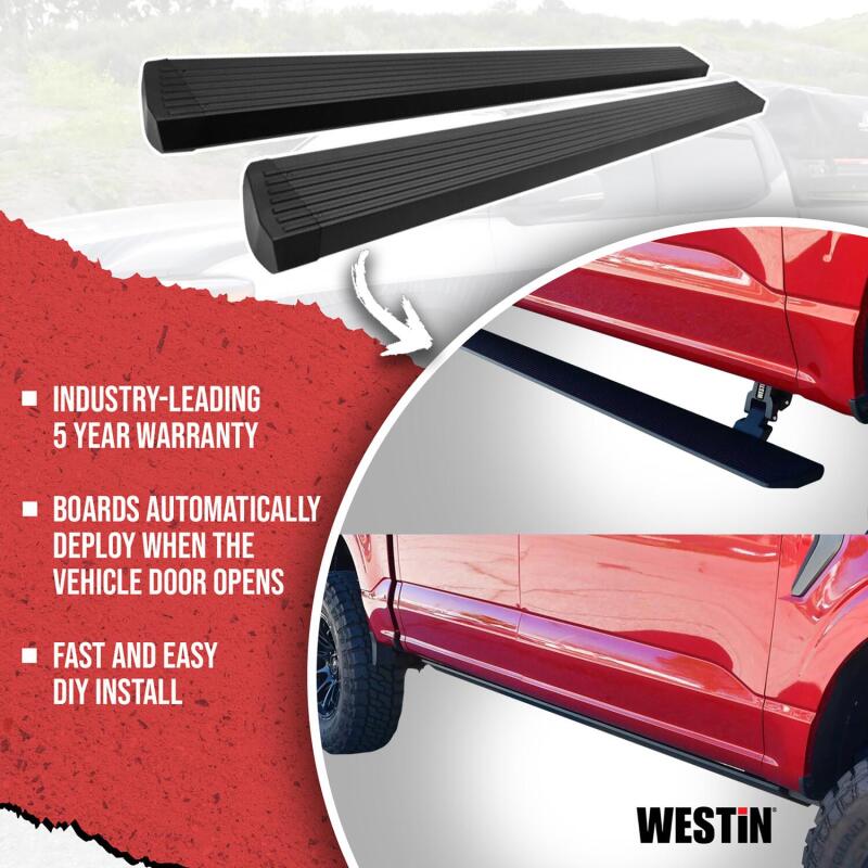 Westin 15-23 Ford F-150 SuperCrew / 17-23 F-250/350 CrewCab Pro-e Running Boards - Tex. Blk Westin Running Boards  AXOPROS