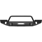 Westin 18-19 Jeep Wrangler JL WJ2 Full Width Front Bumper w/Bull Bar Textured Black Westin Bumpers - Steel  AXOPROS