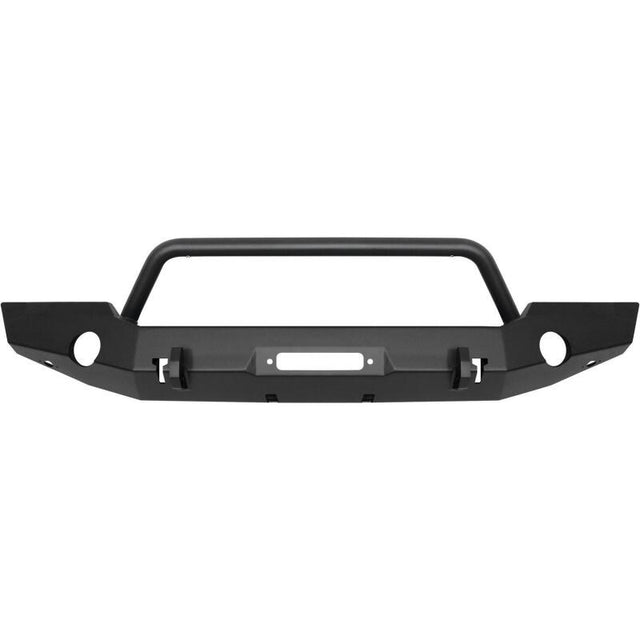 Westin 18-19 Jeep Wrangler JL WJ2 Full Width Front Bumper w/Bull Bar Textured Black Westin Bumpers - Steel  AXOPROS