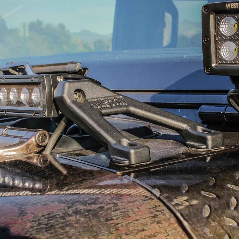 Westin 18-20 Jeep Wrangler / 2020 Gladiator LED Cowl Mount - Textured Black Westin Light Mounts  AXOPROS