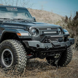 Westin 18-20 Jeep Wrangler WJ2 Full Width Front Bumper w/LED Light Bar Mount Textured Black Westin Bumpers - Steel  AXOPROS