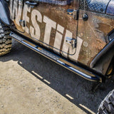 Westin 18-23 Jeep Wrangler JL Unlimited 4dr Rock Slider - Textured Black Westin Body Armor & Rock Rails  AXOPROS