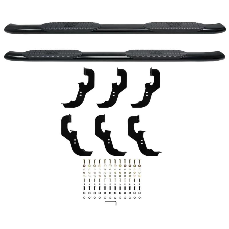Westin 2019 Chevrolet Silverado/Sierra 1500 Crew Cab Non LD PRO TRAXX 5 Oval Nerf Step Bars - Black Westin Nerf Bars  AXOPROS