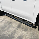 Westin 2019 Chevrolet Silverado/Sierra 1500 Crew Cab Non LD PRO TRAXX 5 Oval Nerf Step Bars - Black Westin Nerf Bars  AXOPROS