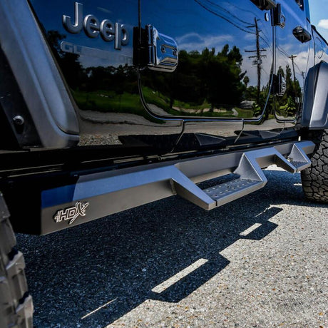 Westin 2020 Jeep Gladiator HDX Drop Nerf Step Bars - Textured Black Westin Nerf Bars  AXOPROS