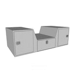 Westin/Brute V Shape Goose Neck 5th Wheel 57in Tailgate Box 1 Drawer/2 Swing Doors - Aluminum Westin Tool Storage  AXOPROS