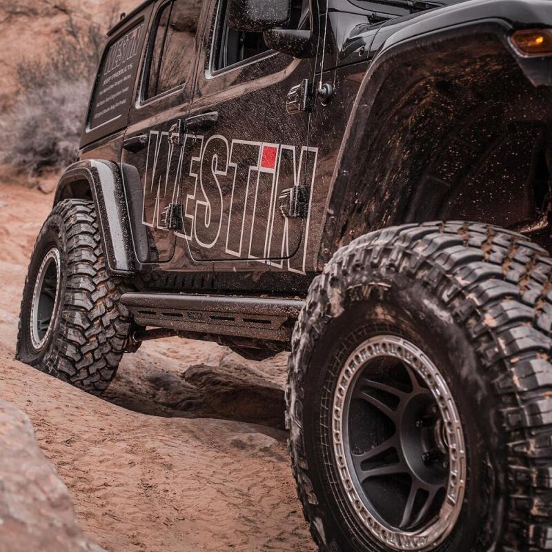 Westin/Snyper 2018+ Jeep Wrangler JL Unlimited 4DR Triple Tube Rock Rail Steps - Textured Black Westin Body Armor & Rock Rails  AXOPROS