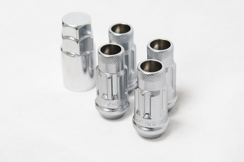 Wheel Mate 12x1.50 48mm Muteki SR48 Satin Silver Open End Locking Lug Nut - Set of 4 Wheel Mate Lug Nuts  AXOPROS