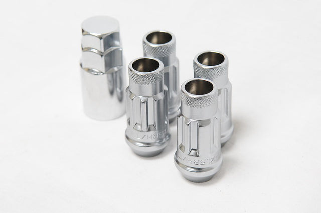 Wheel Mate 12x1.50 48mm Muteki SR48 Satin Silver Open End Locking Lug Nut - Set of 4 Wheel Mate Lug Nuts  AXOPROS