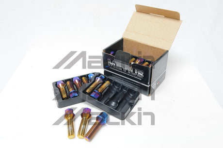 Wheel Mate Mevius Lug Bolt Set of 20 - Black 14x1.25 27mm Cone 60 DEG TAP Wheel Mate Lug Nuts  AXOPROS