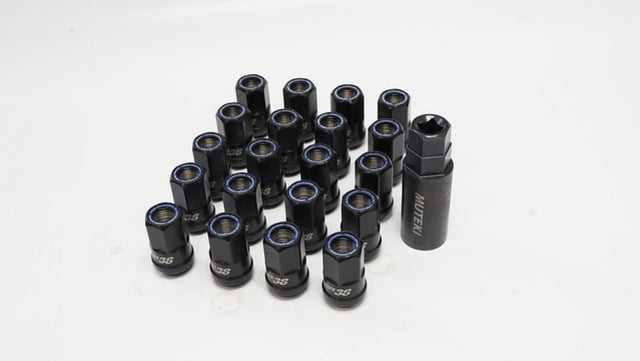 Wheel Mate Muteki HR38 Open End Lug Nuts 12x1.25 Titanium Chrome / Blue Ring Wheel Mate Lug Nuts  AXOPROS
