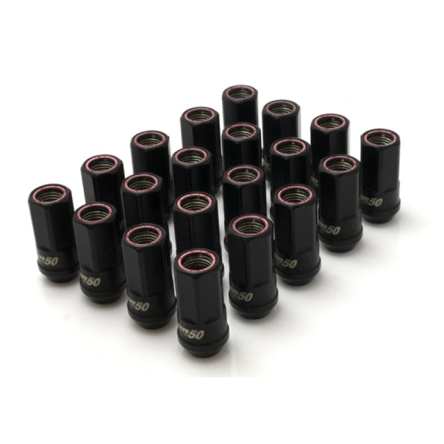 Wheel Mate Muteki HR50 Open End Lug Nuts - Black w/ Red Ring 14x1.50 Wheel Mate Lug Nuts  AXOPROS
