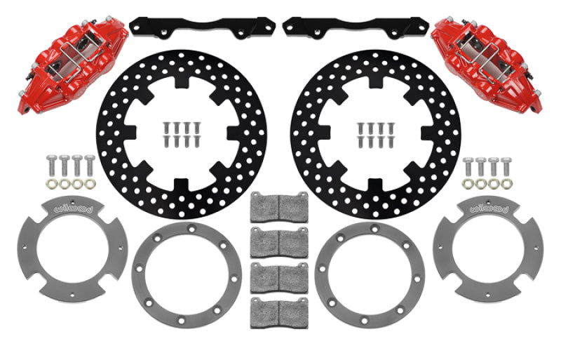 Wilwood 17-21 Can-Am X3RS Red 6-Piston Rear Kit 11.25in - Drilled Rotors Wilwood Brake Kits - Performance Drill  AXOPROS