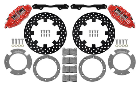 Wilwood 17-21 Can-Am X3RS Red 6-Piston Rear Kit 11.25in - Drilled Rotors Wilwood Brake Kits - Performance Drill  AXOPROS