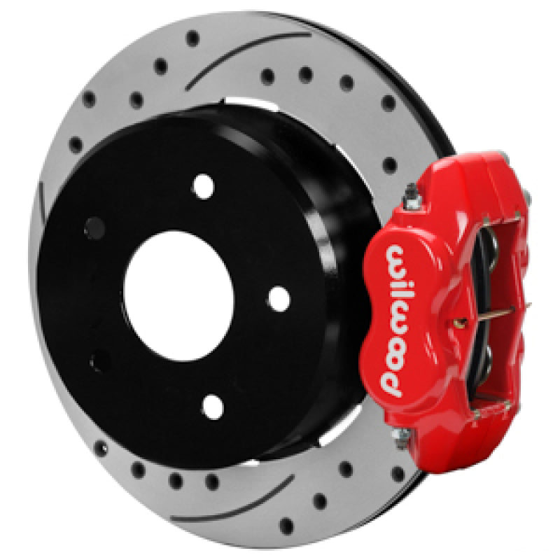 Wilwood 88-98 Chevy Silverado Forged Dynalite 12.19x0.81 Drill/Slot Rear Drum to Disc Conv. - Red Wilwood Big Brake Kits  AXOPROS