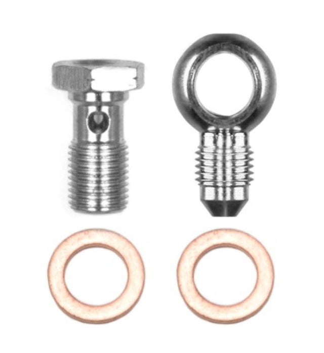 Wilwood Banjo Fitting Kit -3 male to 10mm-1.00 Banjo Bolt & Crush Washers (1 qty) Wilwood Brake Hardware  AXOPROS