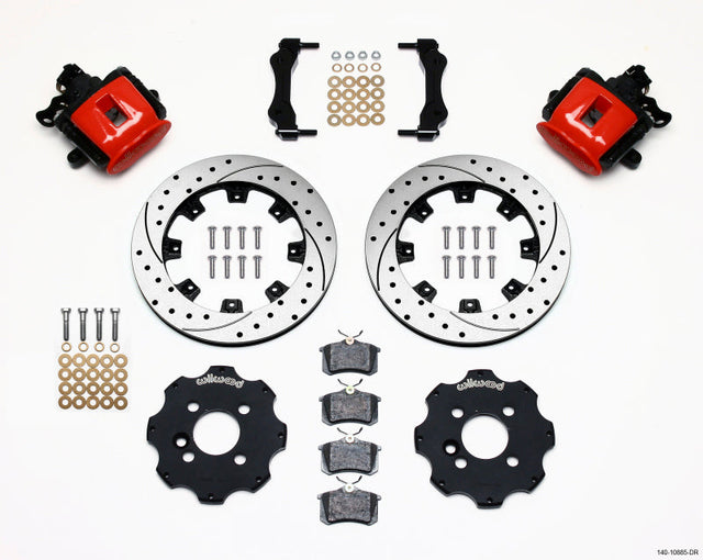 Wilwood Combination Parking Brake Rear Kit 11.75in Drilled Red Mini Cooper Wilwood Brake Calipers - Perf  AXOPROS