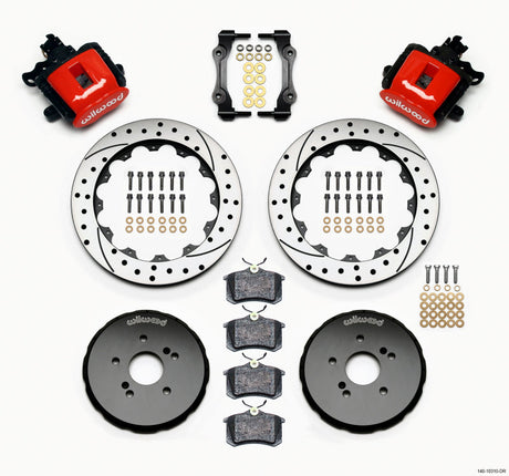 Wilwood Combination Parking Brake Rear Kit 12.88in Drilled Red Honda S2000 Wilwood Brake Calipers - Perf  AXOPROS
