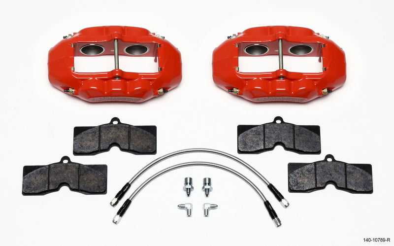 Wilwood D8-4 Front Caliper Kit Red Corvette C2 / C3 65-82 Wilwood Big Brake Kits  AXOPROS