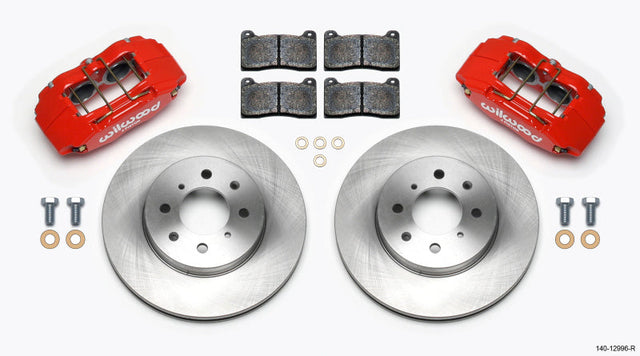 Wilwood DPHA Front Caliper & Rotor Kit Red Honda / Acura w/ 262mm OE Rotor Wilwood Big Brake Kits  AXOPROS