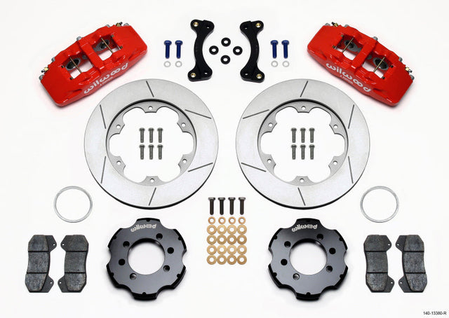 Wilwood Dynapro 6 Front Hat Kit 11.00in GT Rotor Red 95-05 Miata Wilwood Big Brake Kits  AXOPROS