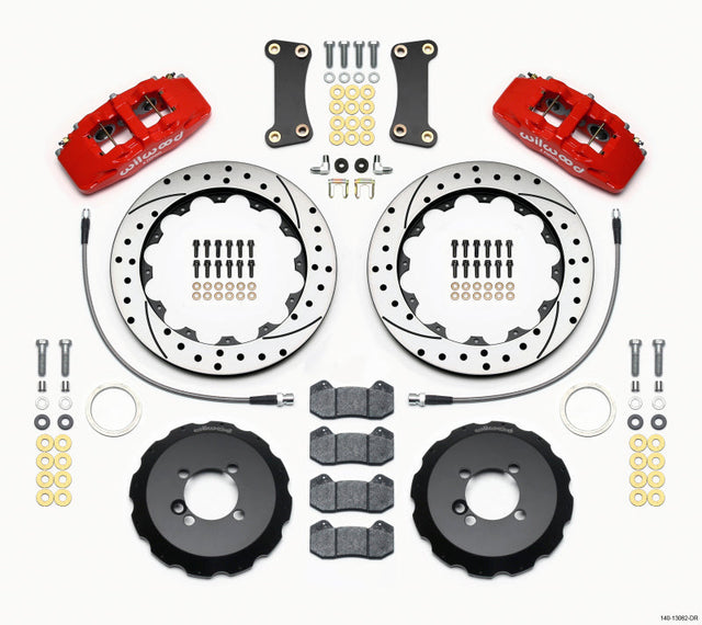 Wilwood Dynapro 6 Front Hat Kit 12.88in Drilled Red 2002-Up Mini Cooper w/ Lines Wilwood Big Brake Kits  AXOPROS