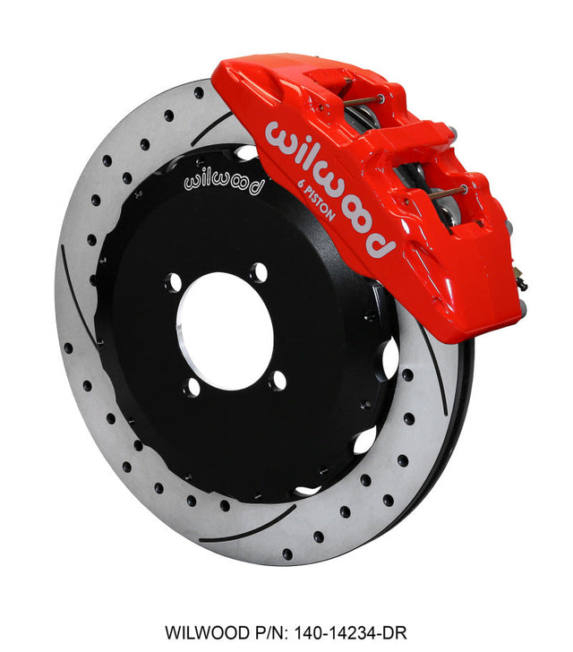 Wilwood Dynapro 6 Front Hat Kit 12.88in Drilled Red 2016-Up Mazda MX5 Miata w/ Lines Wilwood Big Brake Kits  AXOPROS
