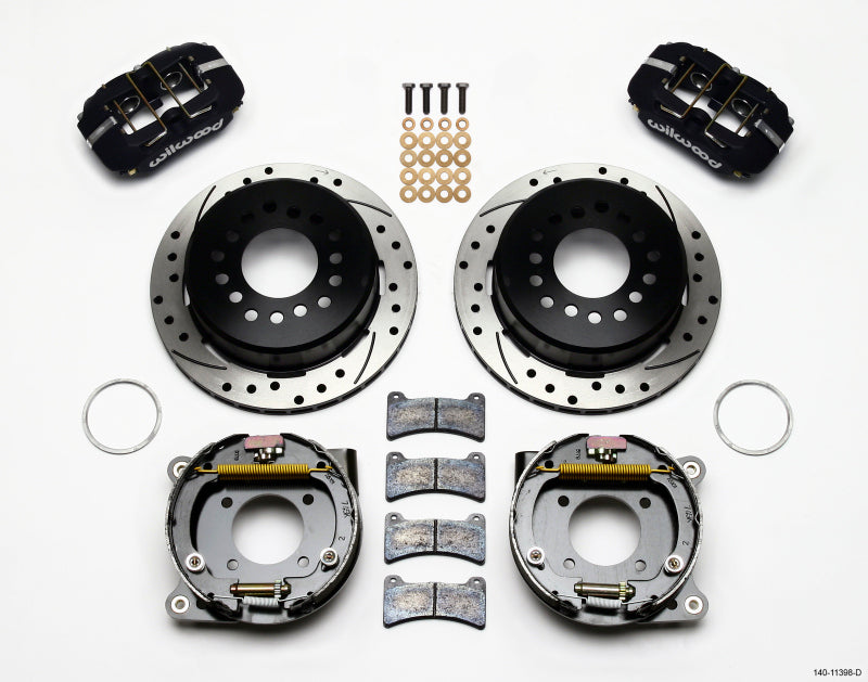Wilwood Dynapro Low-Profile 11.00in P-Brake Kit Drilled Chevy 12 Bolt 2.75in Off w/ C-Clips Wilwood Big Brake Kits  AXOPROS