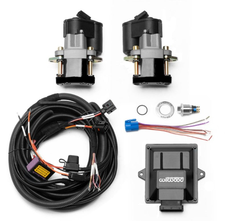 Wilwood Electronic Parking Brake Rear Retrofit Brake Kit - Black Powder Coat Caliper Wilwood Brake Calipers - Perf  AXOPROS