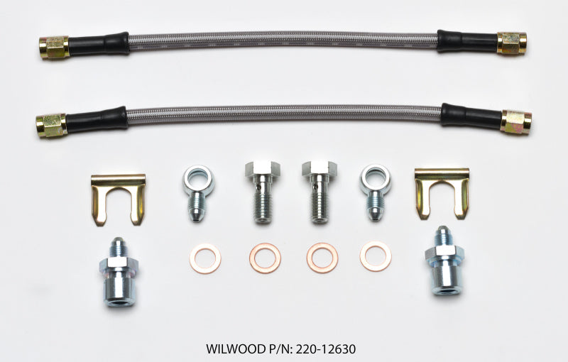Wilwood Flexline Kit D52 Caliper 10in w/ Banjo 10mm -3/8-24 Chassis Wilwood Brake Line Kits  AXOPROS