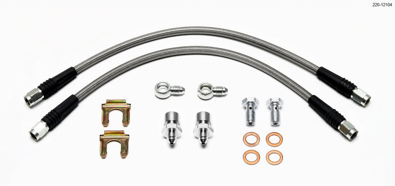 Wilwood Flexline Kit D52 Caliper 14in w/ Banjo 10mm -3/8-24 Chassis Wilwood Brake Line Kits  AXOPROS