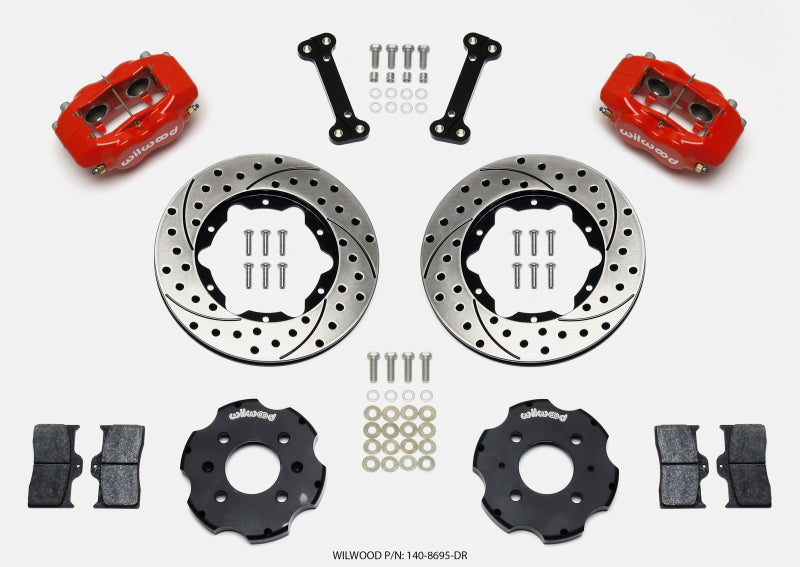 Wilwood Forged Dynalite Front Hat Kit 11.00in Drilled Red Integra/Civic w/Fac.240mm Rtr Wilwood Big Brake Kits  AXOPROS