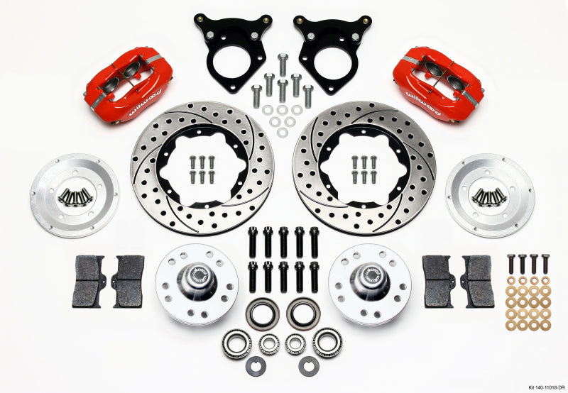 Wilwood Forged Dynalite Front Kit 11.00in Drilled Red 87-93 Mustang 5 Lug Wilwood Big Brake Kits  AXOPROS