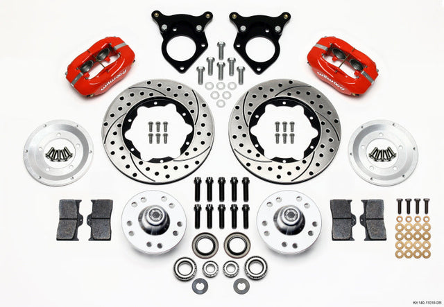 Wilwood Forged Dynalite Front Kit 11.00in Drilled Red 87-93 Mustang 5 Lug Wilwood Big Brake Kits  AXOPROS