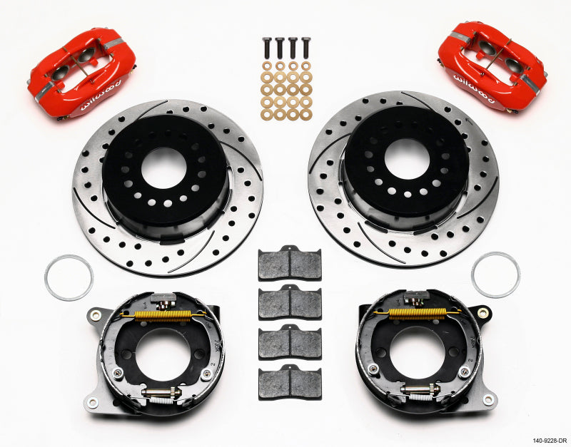 Wilwood Forged Dynalite P/S P-B Kit Drilled-Red 2005-2014 Mustang Wilwood Big Brake Kits  AXOPROS