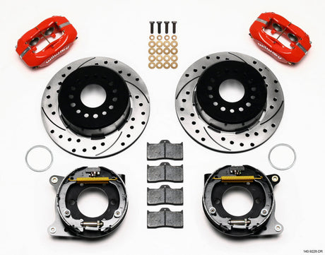 Wilwood Forged Dynalite P/S P-B Kit Drilled-Red 2005-2014 Mustang Wilwood Big Brake Kits  AXOPROS