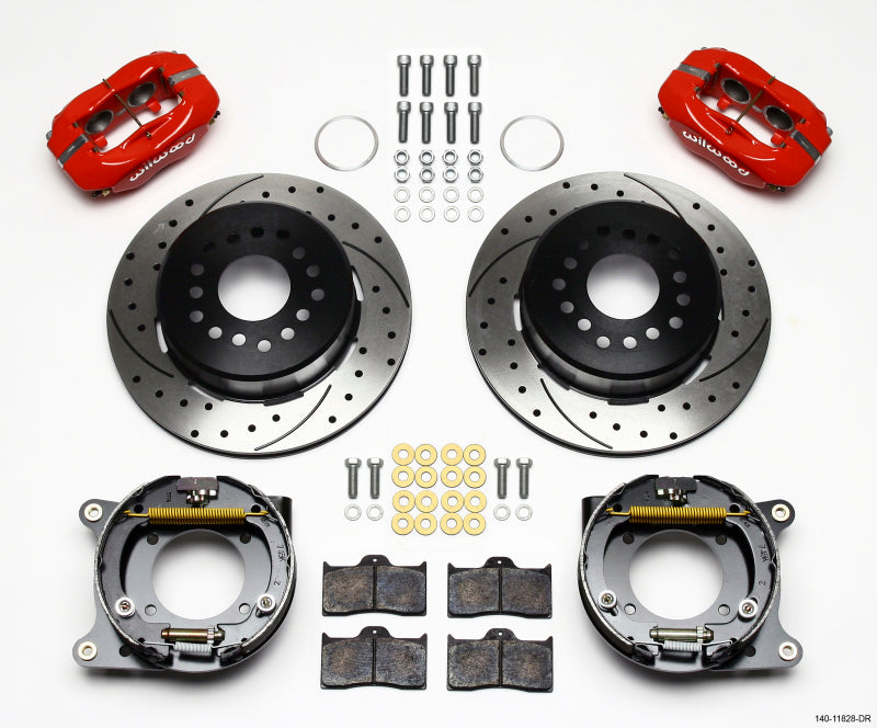 Wilwood Forged Dynalite P/S Park Brake Kit Drill-Red Impala 59-64 / Corvette 57-62 Wilwood Big Brake Kits  AXOPROS