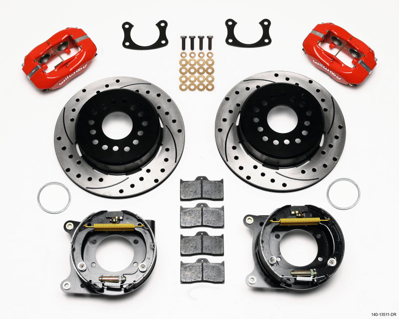 Wilwood Forged Dynalite P/S Park Brake Kit Drilled Red BOP Axle 2.75in Bearing 2.75 Offset Wilwood Big Brake Kits  AXOPROS