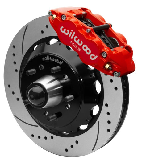 Wilwood Forged Narrow Superlite 6R Front Big Brake Kit 14in Rotors 63-87 C10 - Red Wilwood Big Brake Kits  AXOPROS