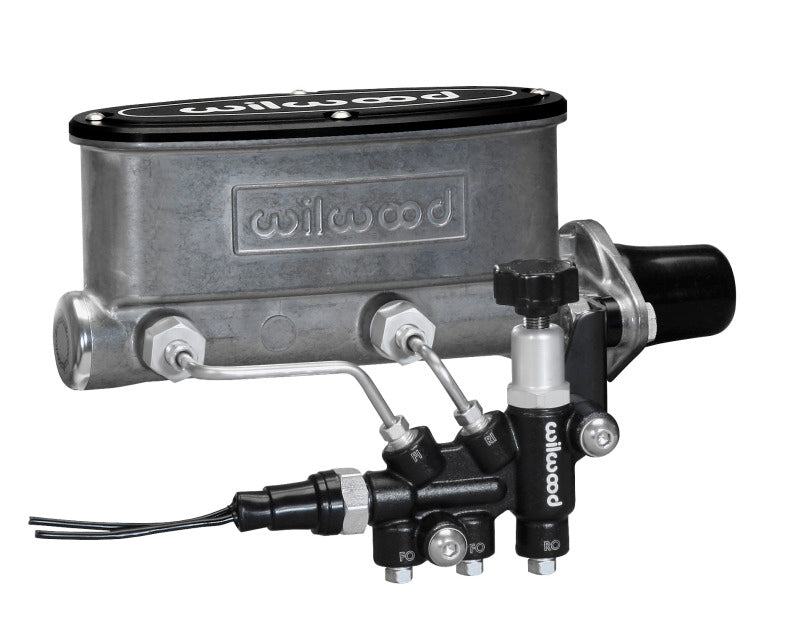 Wilwood HV Tandem M/C Kit w L/H Bracket & Prop Valve - 1 1/8in Bore Wilwood Brake Master Cylinder  AXOPROS