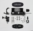 Wilwood HV Tandem M/C Kit w L/H Bracket & Prop Valve - 15/16in Bore Black-W/Pushrod Wilwood Brake Master Cylinder  AXOPROS