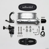 Wilwood HV Tandem M/C Kit w L/H Bracket & Prop Valve - 1in Bore Ball Burnished Wilwood Brake Master Cylinder  AXOPROS