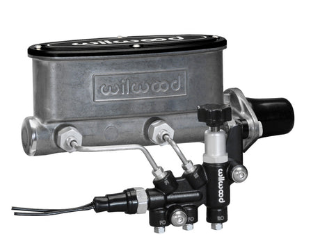 Wilwood HV Tandem M/C Kit w L/H Bracket & Prop Valve - 1in Bore Wilwood Brake Master Cylinder  AXOPROS